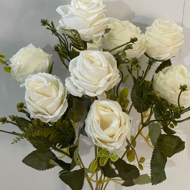 Rosa com 9 flores  (cc902)  Altura total: 40cm