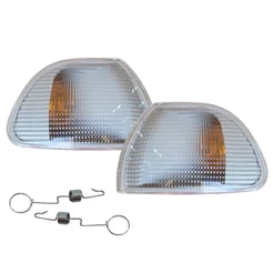 Par Lanterna Dianteira Cristal Com Cúpula Âmbar Palio 1996 A 1999 Siena 1997 A 2000 Strada 1998 A 2000