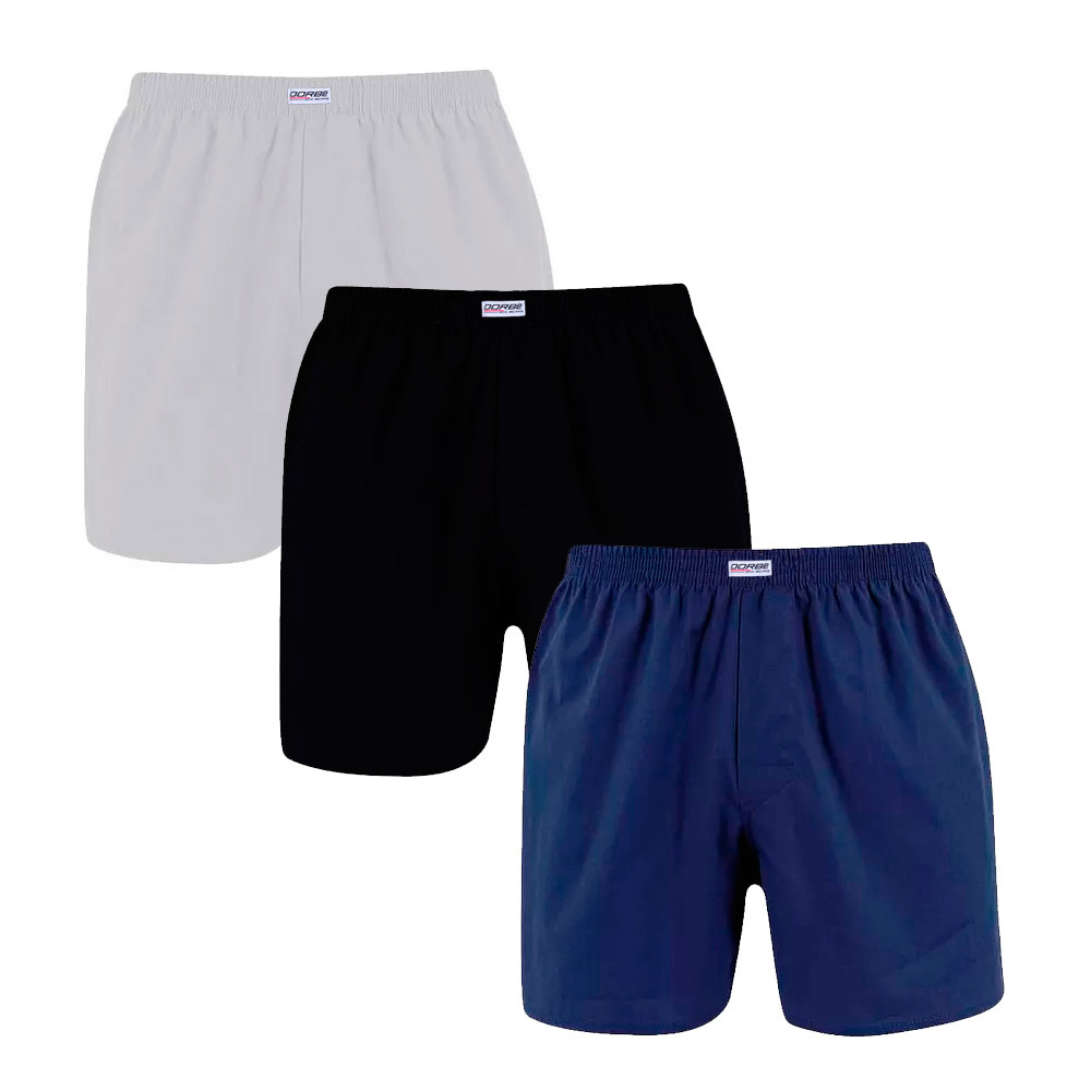 Kit 3 Cuecas Samba Canção Adulto 100% Algodão Dorbe Confortável Macio - Men Clothes