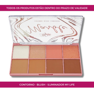 Paleta De Contorno, Blush E Iluminador Marble - Mylife