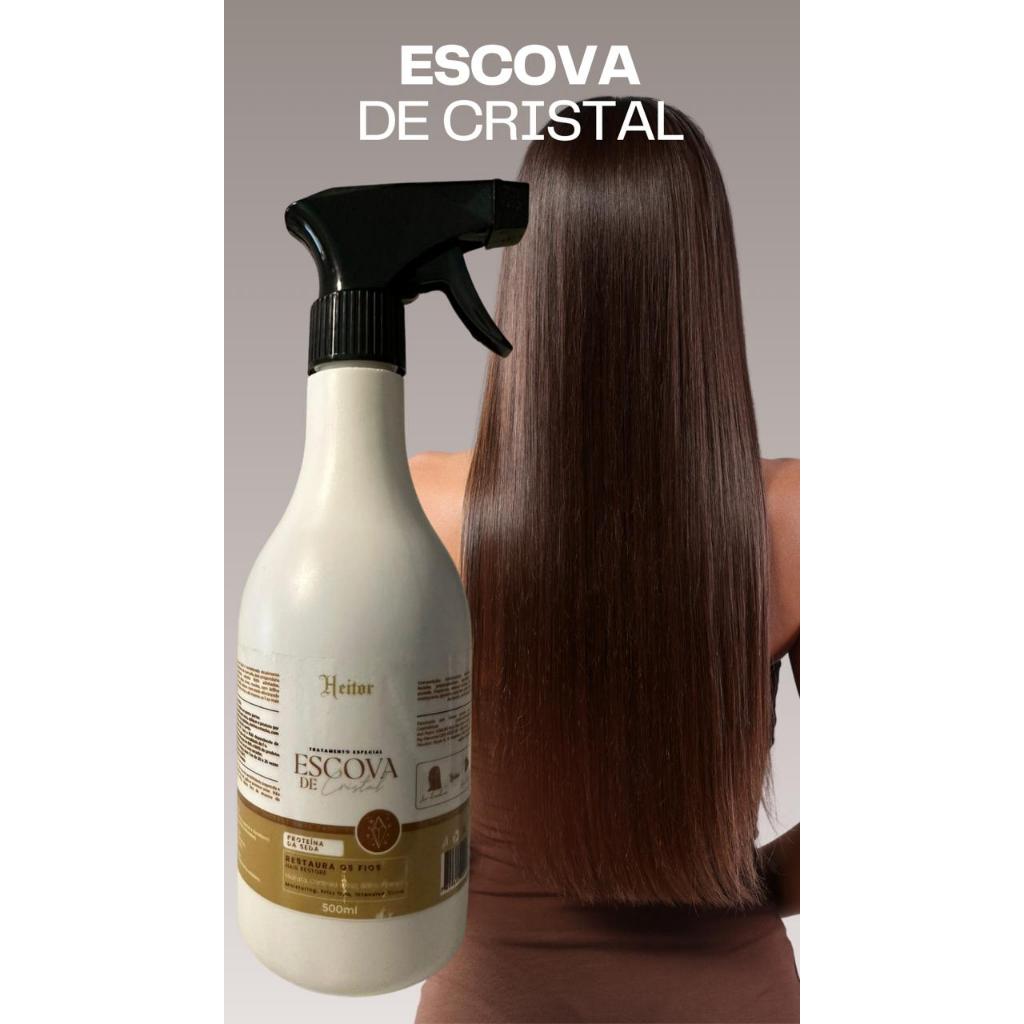 Escova de Cristal, Progressiva Profissional 500ml, Liso Definitivo e Espelhado, Com  Belend de Óleos