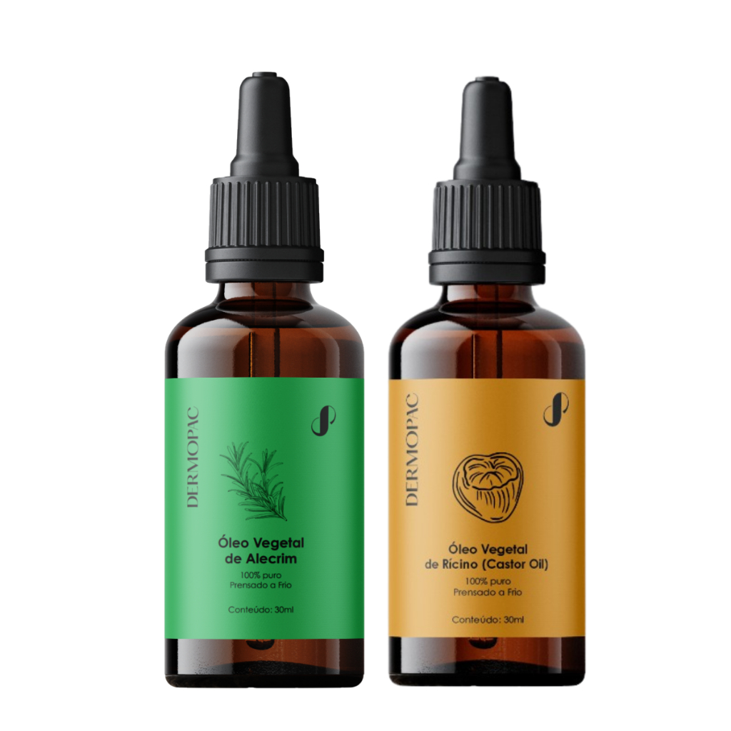 Kit Óleo Vegetal Alecrim + Rícino Capilar 100% Puro Dermopac em Oferta na Shopee