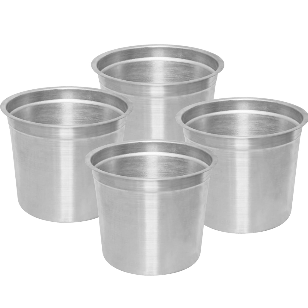 Kit Com 4 Molheira cuba Para Cachorro Quente 3,5 litros Em Alumínio