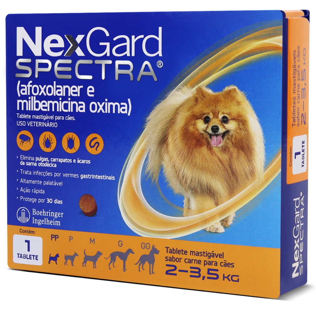 Nexgard Spectra 2kg a 3,5kg Antipulgas e Carrapatos Para Cães - Pets