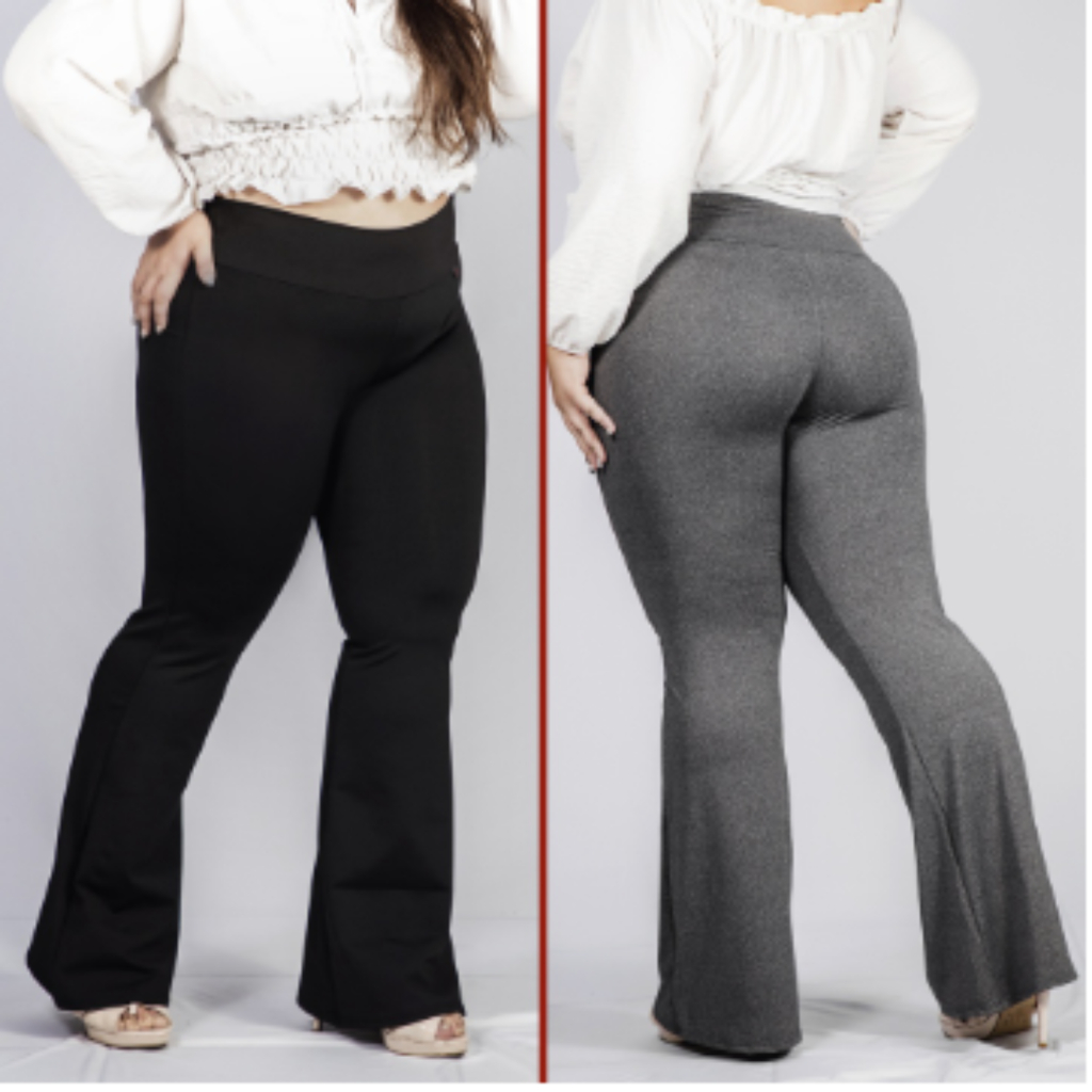 Flare Legging Flanelada Plus Size Grossa Calça Leg Peluciada Forrada Por Dentro Costura Reforçada Térmica