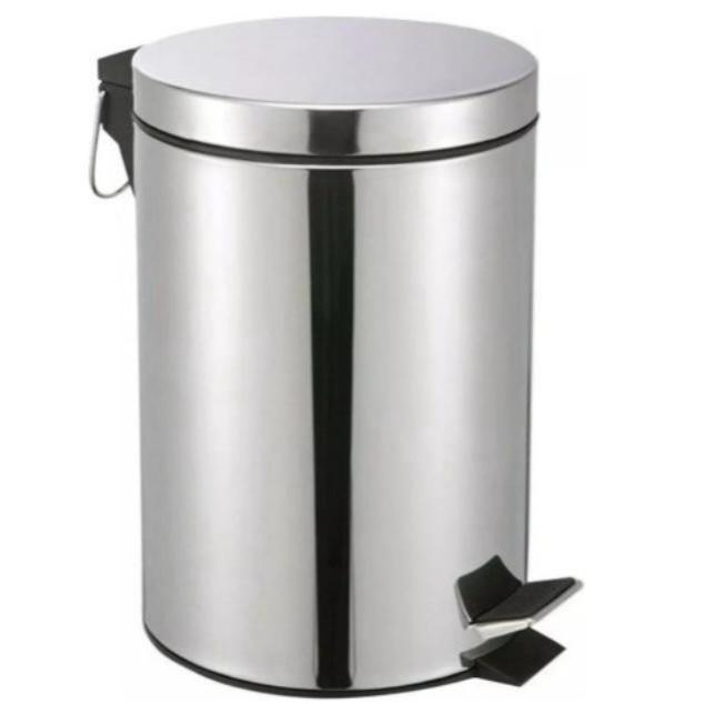 LIXEIRA DE AÇO INOX  COM PEDAL E CESTO USO PARA  BANHEIRO  E TAMBEM COZINHA 3 L DA  CLINK CK 649