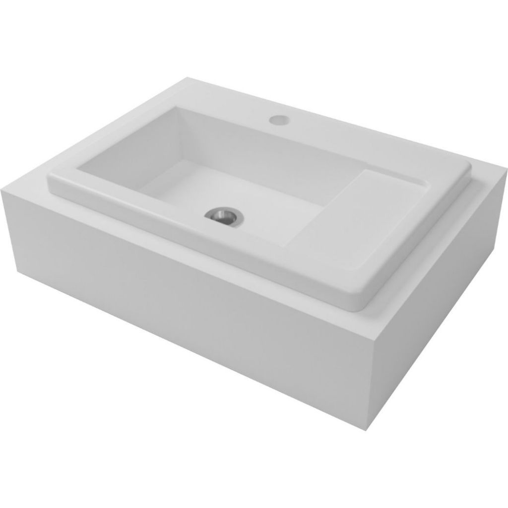 Bancada Porcelanato Prime Branca 62x45 Cuba Sobrepor Branca Pia Banheiro Lavabo Mellstone Lavatório