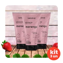 Kit Esfoliante Facial E Corporal Labotrat Morango 150Gr | Hidratação, Renovação Celular, Preenche linhas (03 unidades)