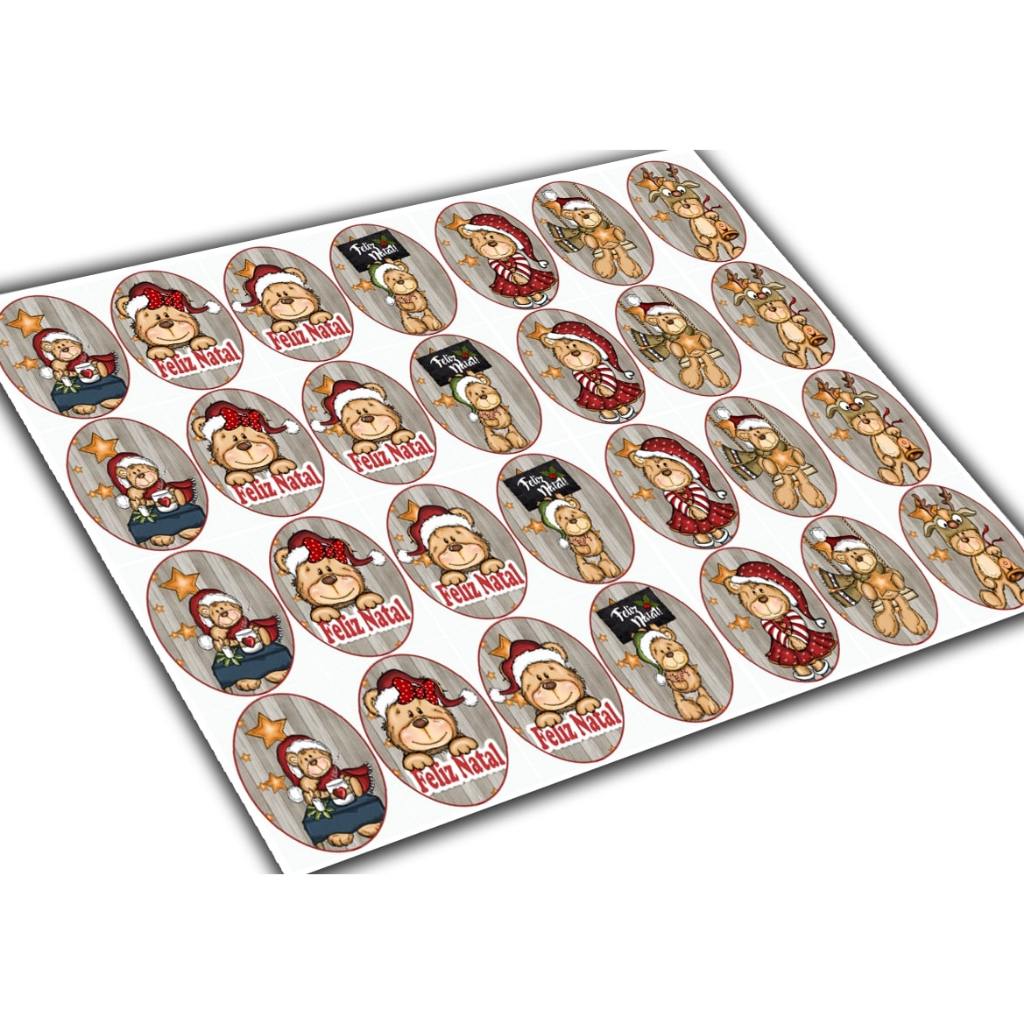 ursinhos feliz  natal Papel de Arroz Comestível Para Porta Retrato de chocolate