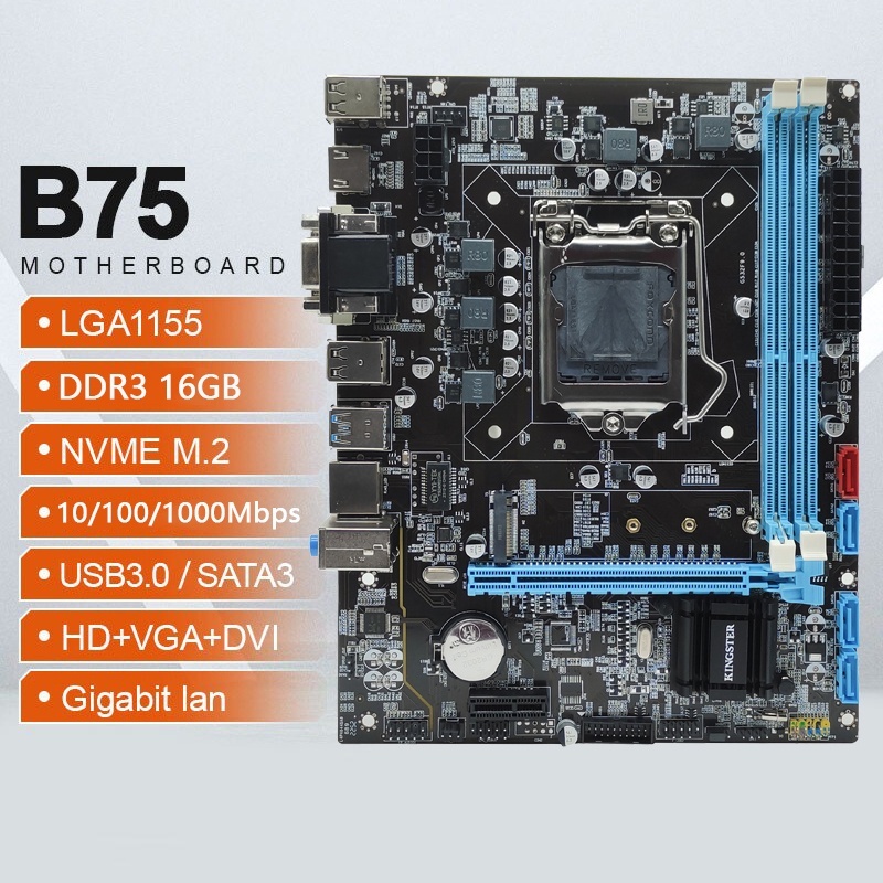 B75 Placa Mãe LGA 1155 Memória DDR3 SATA III M.2 Nvme Usb 3.0 Para Intel LGA1155 Core I7 I5 I3 CPU Placa Mãe Suporte Para Placa