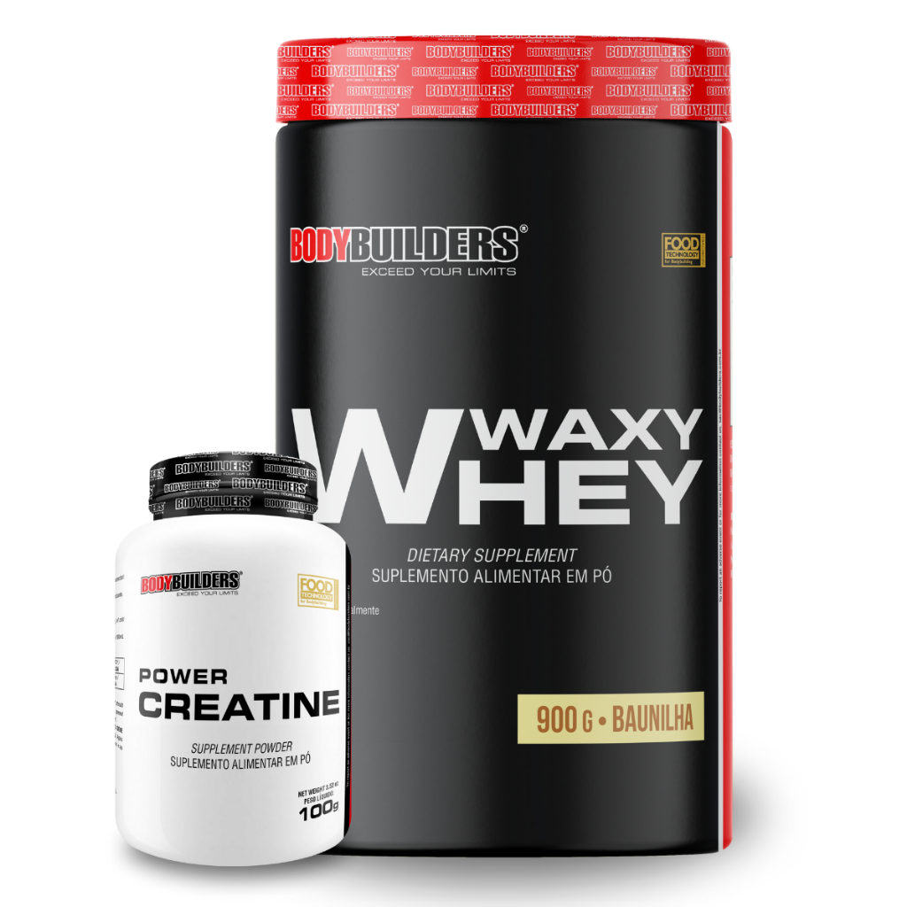 Kit Whey Protein Waxy Whey 900g +  Creatina Power 100g - Bodybuilders