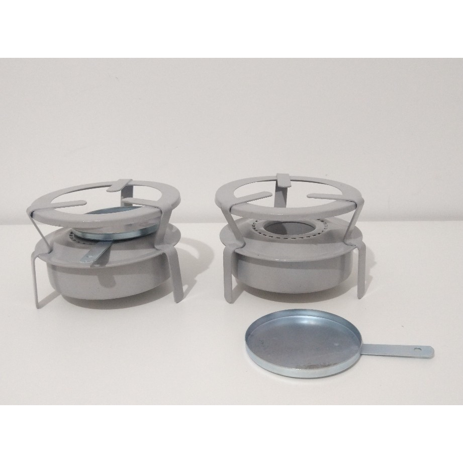 Kit 02 unidade Fogareiro Fogão Acendedor Carvão a Alcool 1 uma boca Portatil Espiriteira Alcool Camping Pesca Sitio