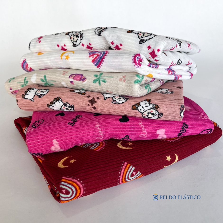 Malha Suede Canelado Estampado para Pijamas Lingerie 1m x 1,60mts em Oferta na Shopee