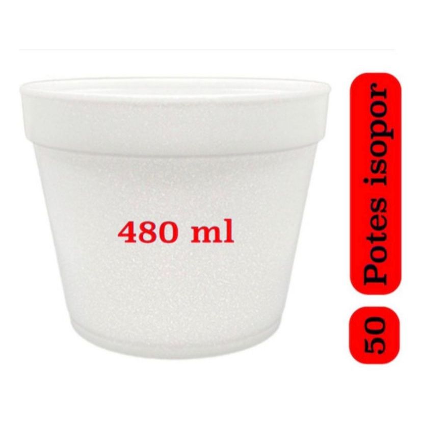 Pote Isopor 480ml P/caldo Sopa Açai Embalagem 50unds