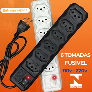 FILTRO DE LINHA RÉGUA DE TOMADAS 6, 5, 4 e 3 tomadas tripolar 10 Amperes com fusível em Oferta na Shopee
