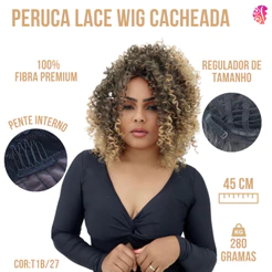 Peruca Lace Wig Cabelo Cacheado De Fibra Organica Premium Human Hair Yan Hair