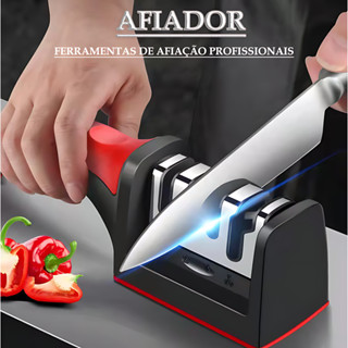 Afiador Amolador De Facas Com 3 Opções De Afiar Profissional em Oferta na Shopee