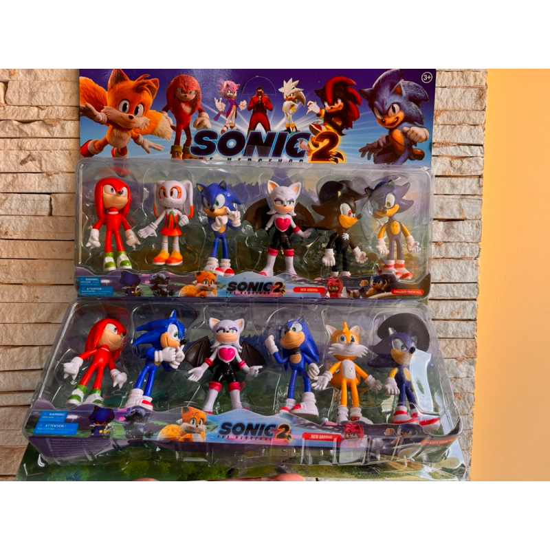 Kit Cartelado Sonic C/ 6 Bonecos Articulados 10 cm Lançamento Envio Imediato