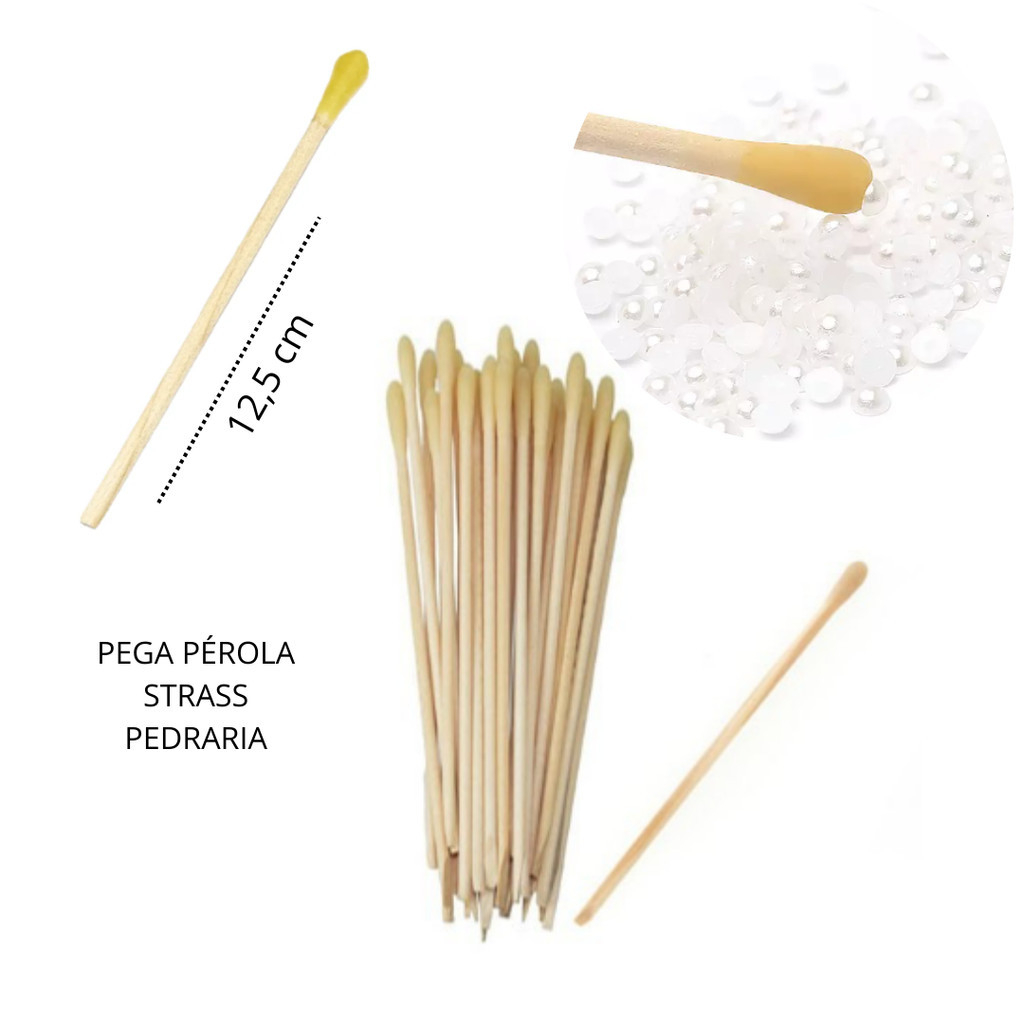 Palito Pega Meia Pérola Strass Pedraria Chaton Navetes em Oferta na Shopee