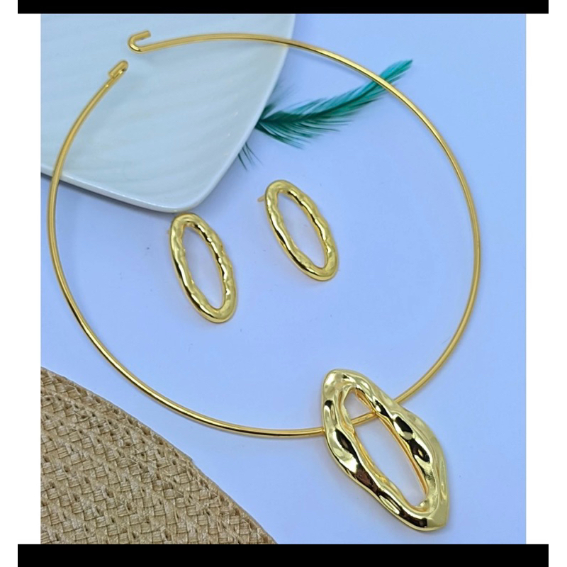kit Chocker Aro E Brinco Tendência
