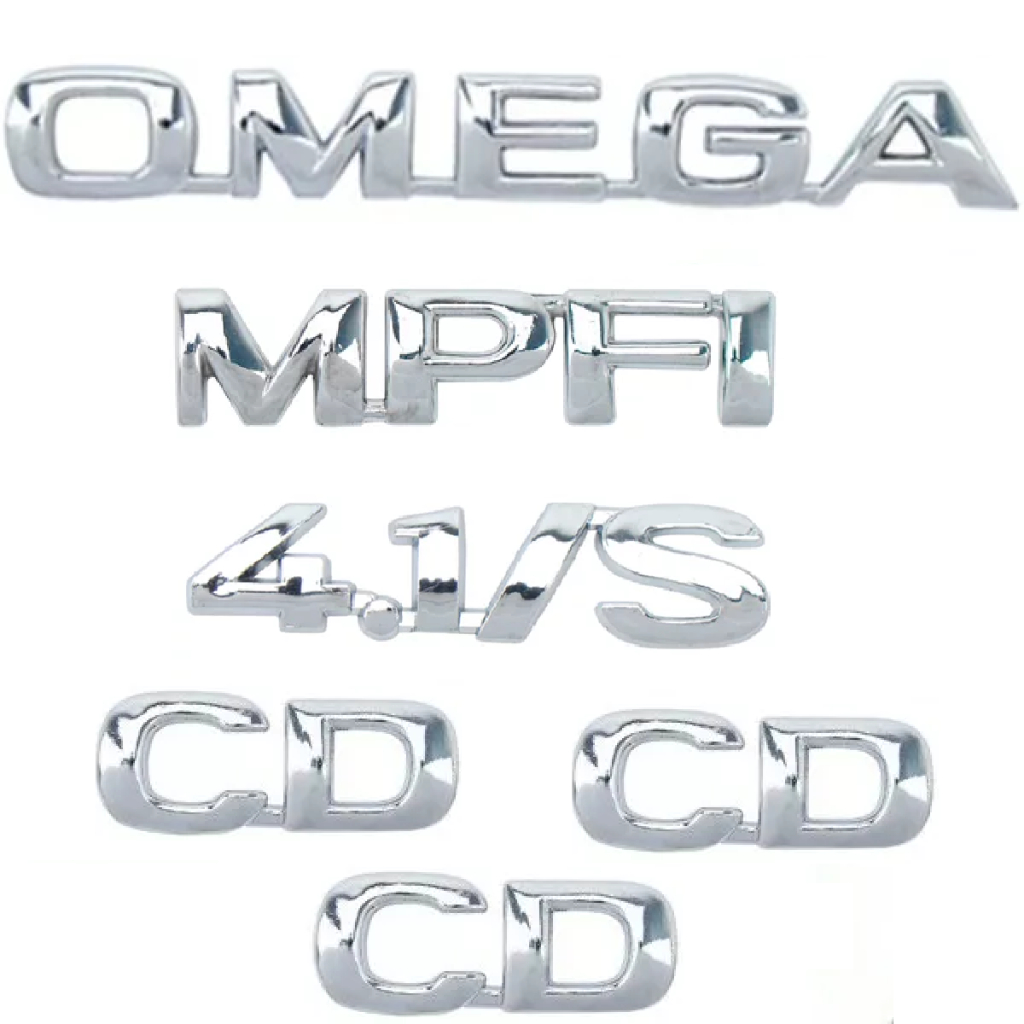 Emblemas Omega 4.1/s Mpfi Cd Laterais E Traseiro Chevrolet (kit 6 Pçs)