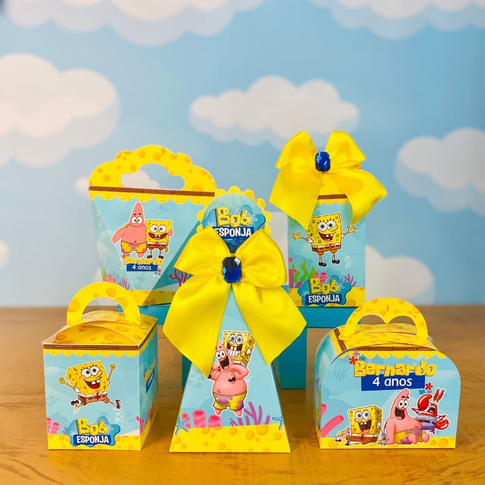 Kit Festa   Personalizados BOB ESPONJA | Personalizados | Lembrancinhas | Festa infantil | Já vai semi montada