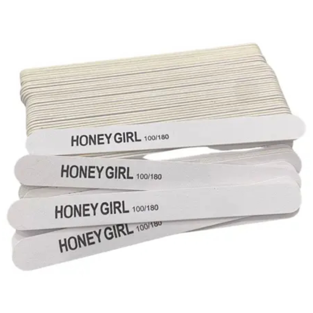 Kit com 10 Lixas Profissionais  Branca Flex Reta 100/180 Honey Girl em Oferta na Shopee