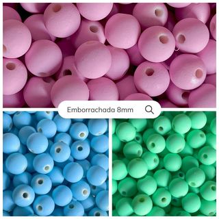Miçanga Bola Conta Emborrachada 8mm - 100 unidades em Oferta na Shopee