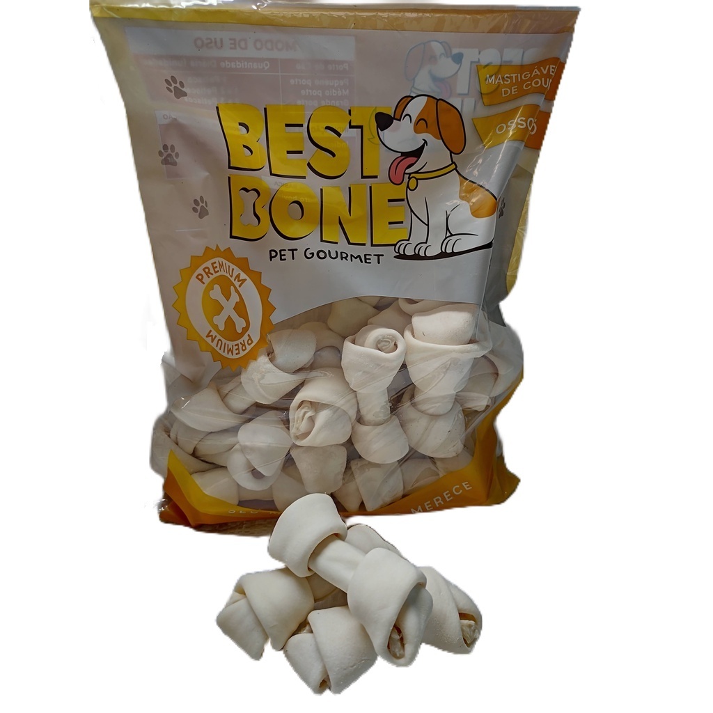 OSSO NÓ NATURAL PETISCO BEST BONE 1KG - DIVERSOS TAMANHOS
