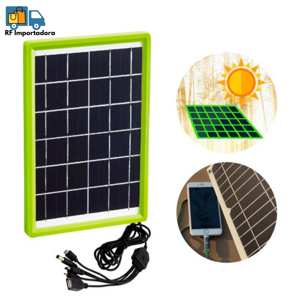 Placa Painel Carregador Solar Para Carregamento De Celular 6V 3W Power Entrada USB