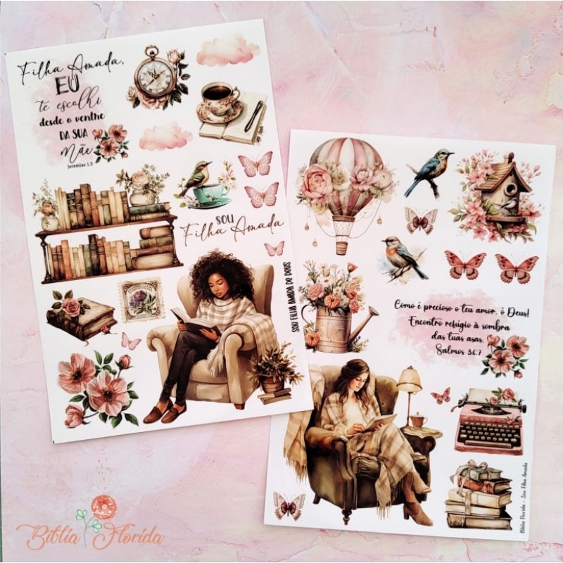 Adesivos Transparentes: Sou filha amada - Bible Journaling