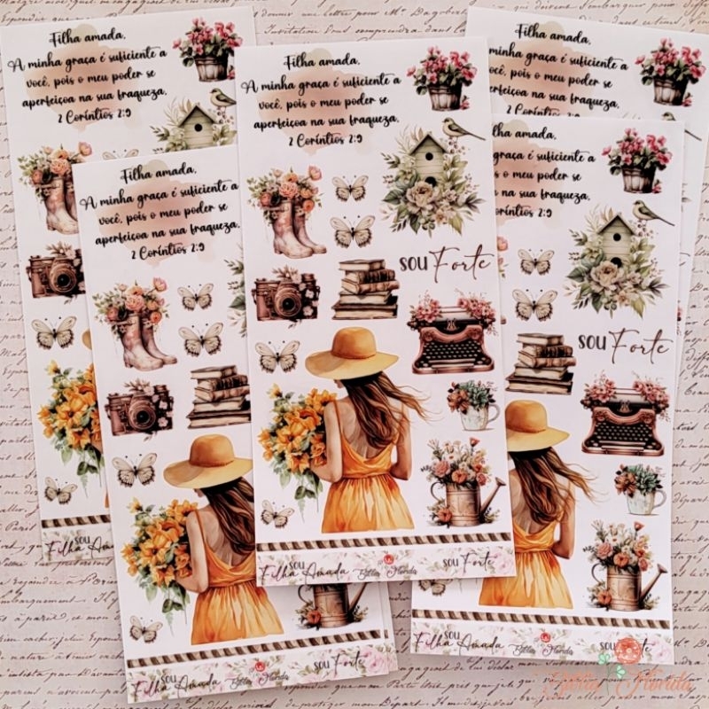 Adesivo Transparente Slim: Sou Forte - Bible Journaling em Oferta na Shopee