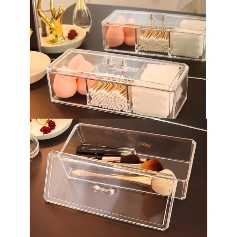 Caixa em acrílico organizador sem divisórias/tem 3 divisórias em Oferta na Shopee