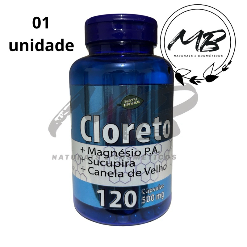 1/uni Cloreto De Magnésio P.A + Canela De Velho + Sucupira 120 Cápsulas 500 mg