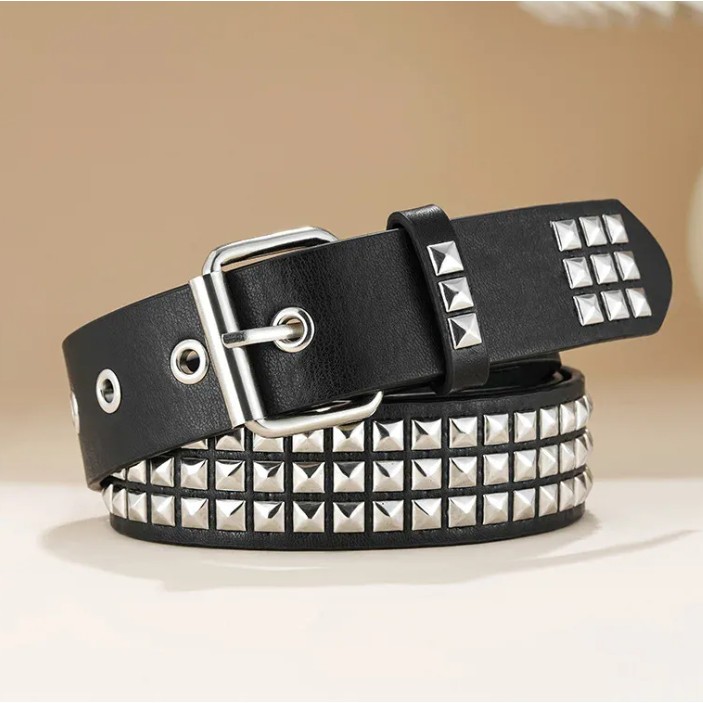 Cinto Unissex De Cintura Decorado Com Lantejoulas Prata Estilo Punk em Oferta na Shopee