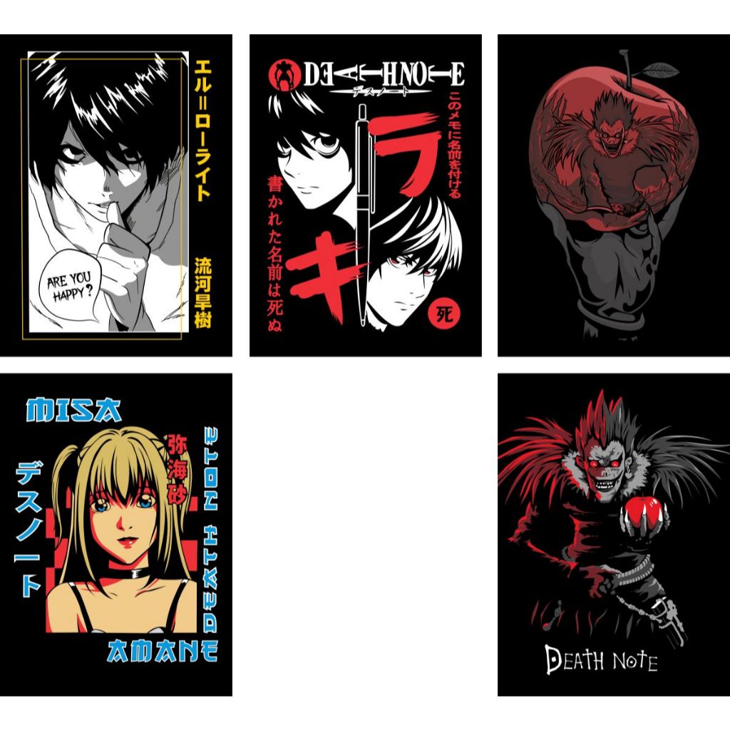 Placa Decorativa Death Note Anime Quadros Decorativos para Quarto e Sala 20x28cm Decoração