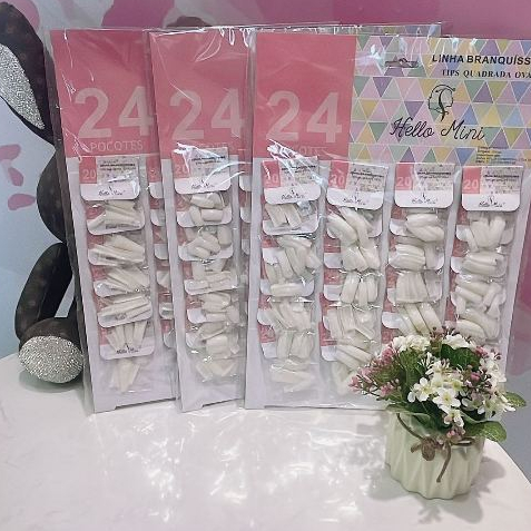 Cartela de Unha Postiça e Tips OY041 em Oferta na Shopee