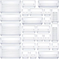 Kit 25 Organizador Multiuso Modular Gavetas Acrílico Cristal