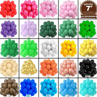 50~200 Balão numero 7 bexiga  para festa aniversário 24 cores//(CHOCO)