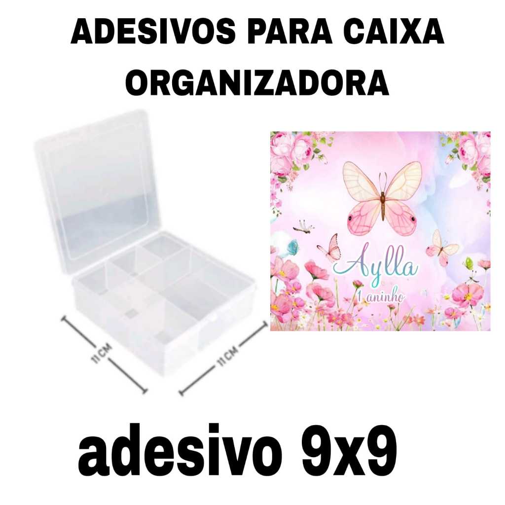 Adesivos personalizados para caixa organizadora, tamanho do adesivo 9x9 em Oferta na Shopee