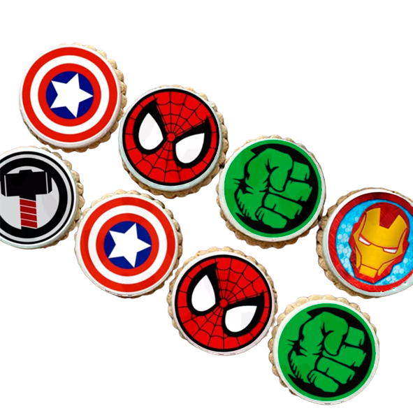 Papel Arroz Redondo Cortado comestível para pirulito pão de mel cupcake donuts aniversário festa comemoração vingadores heróis