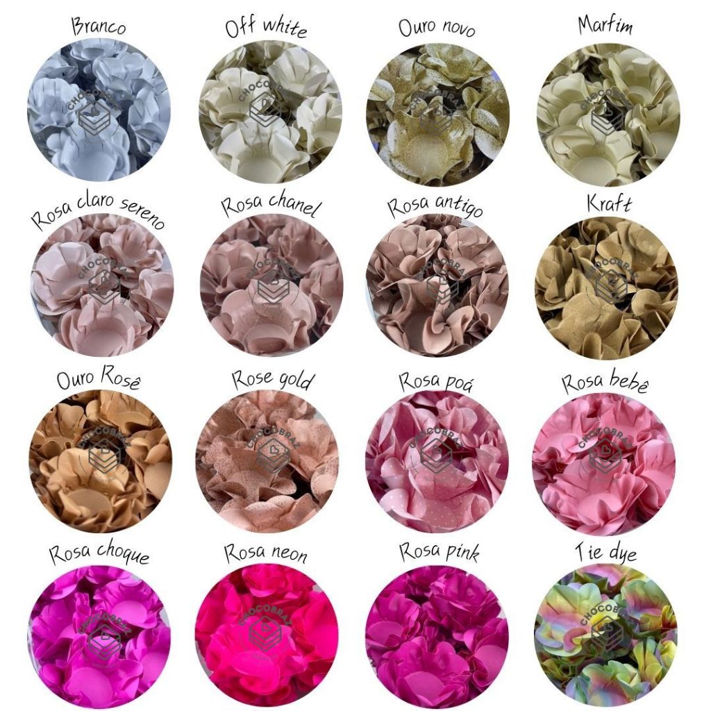 200 FORMINHAS DE DOCES FINOS FLOR LUXO CASAMENTO FESTA 65 CORES + 35 COMBINAÇÕES