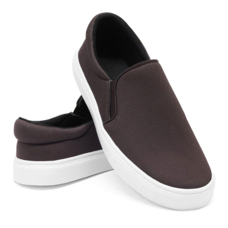 Tênis iate Casual Sapatenis Slip On Original Unissex Calce Fácil-Café EVA
