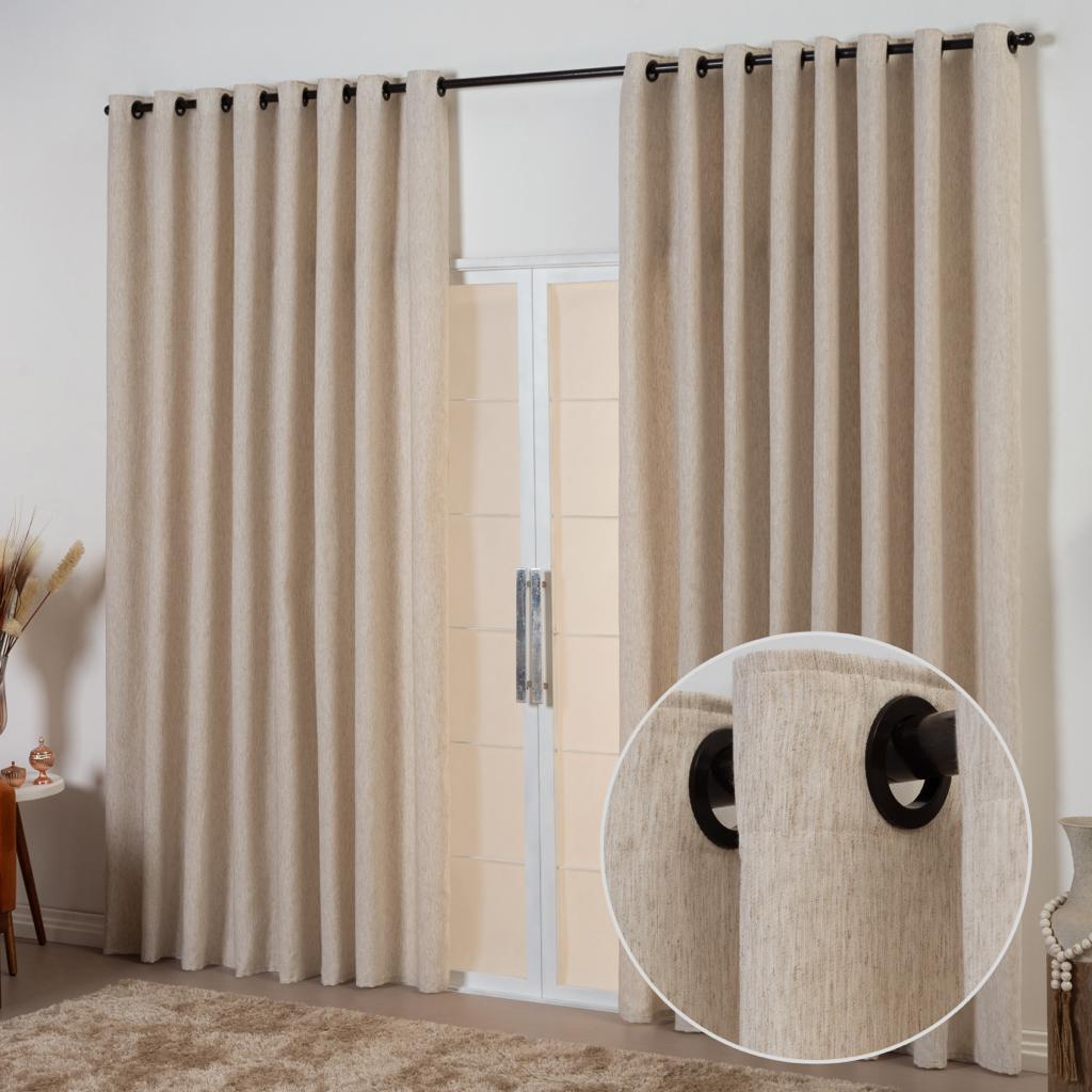Cortina Luxo De Linho 4 00 X 2 30 Esticado em Oferta na Shopee
