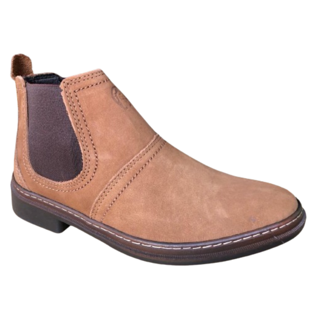 Bota Masculina Casual Country Social Couro Nobuck Legitimo Botina Estilo Jovem Botinha Reforçada 2965