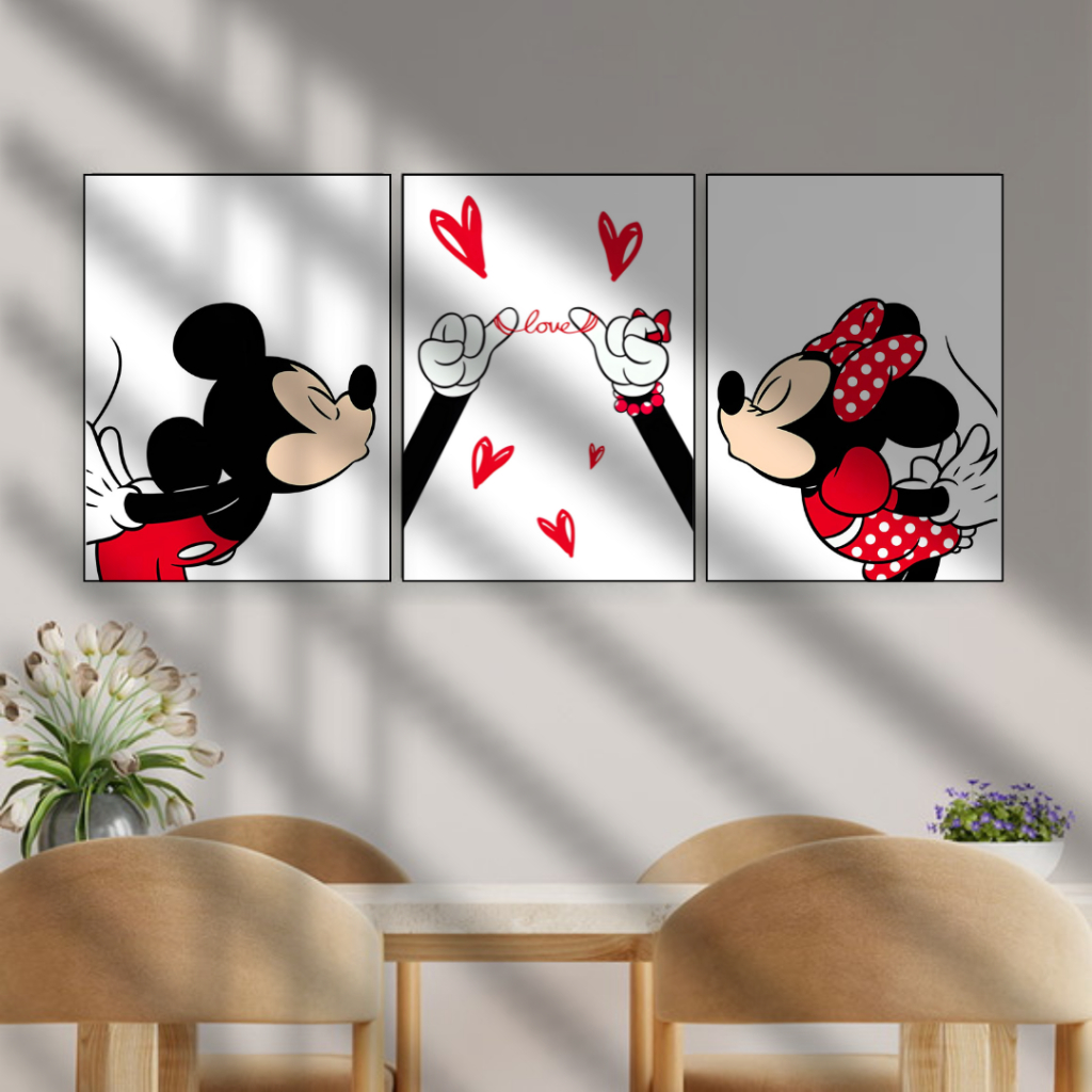 Kit 3 Quadros Decorativos 20x28 ou 21x30 Casal Dedinhos Love Vermelho e Rosa Decoração Quarto Sala  MDF em Oferta na Shopee