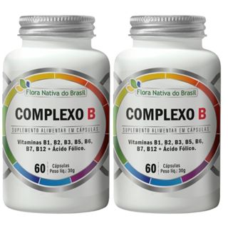 Kit  2X B-Complex (Vitaminas do Complexo B) 60 cápsulas - Flora Nativa em Oferta na Shopee