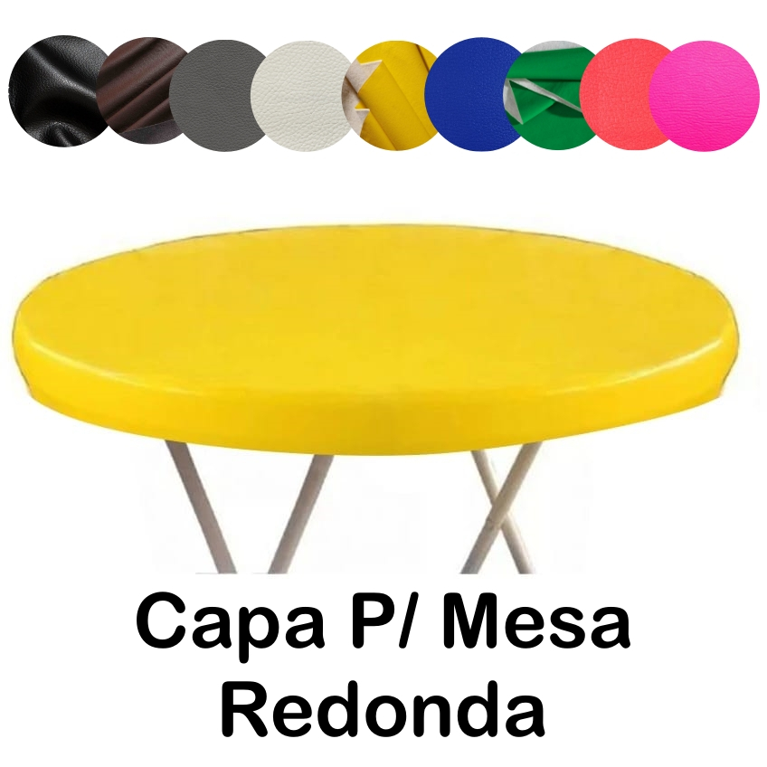 Capa De Cobrir Mesa Redonda 60cm e 120cm De Diâmetro Proteção Em Couro Corino em Oferta na Shopee