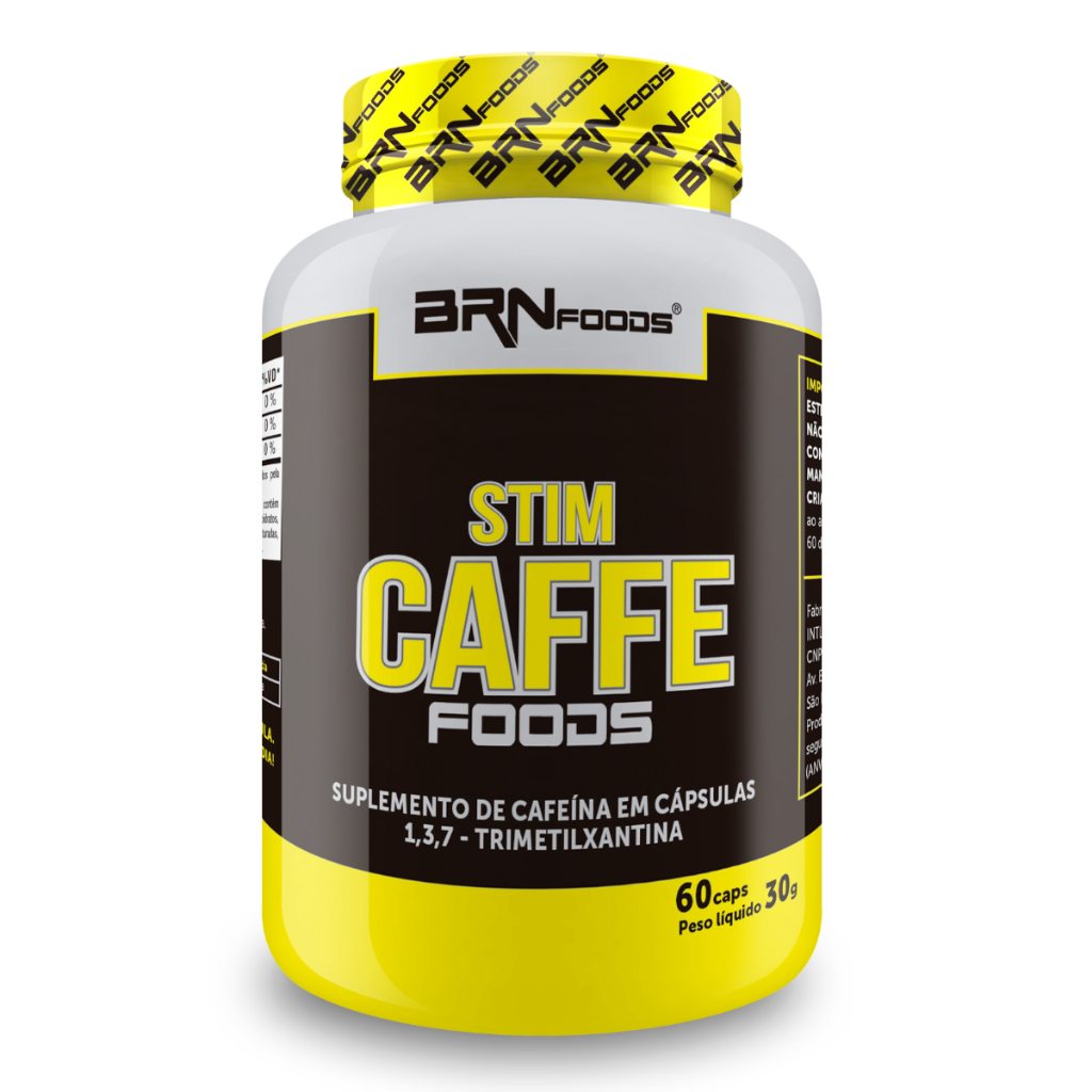 Termogênico Stim Caffe Foods 60 Cáps - Suplemento a Base de Cafeína Para Ganho de Energia - BRNFOODS em Oferta na Shopee