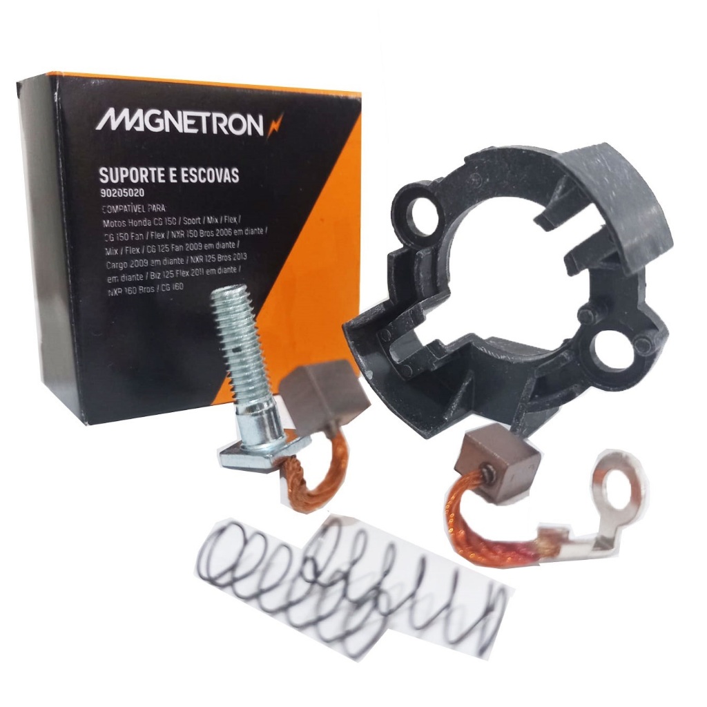 Suporte Escovas Motor de Arranque Biz 125 / Nxr 150 Bros / Cg 160 Titan Magnetron em Oferta na Shopee